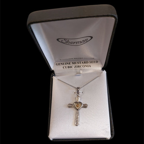 Mustard Seed Cross Necklace