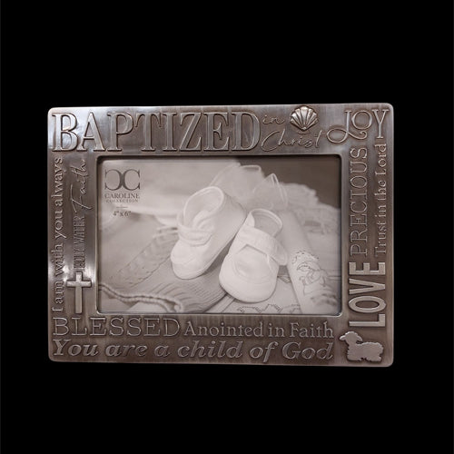 Baptism Frame: Silver metal