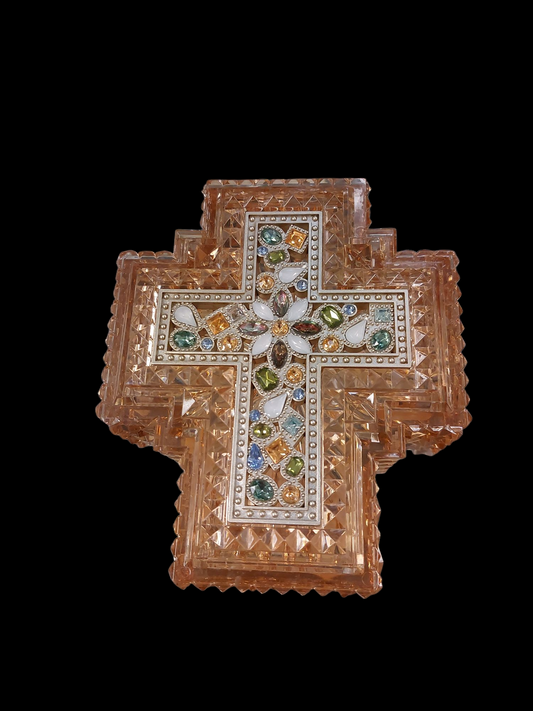 Jeweled Amber Storage Box