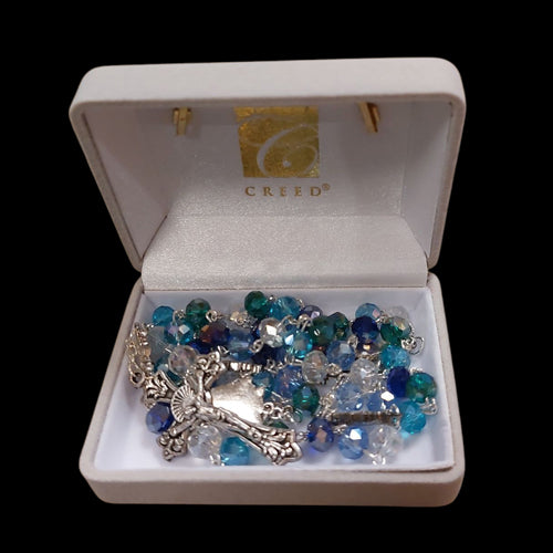 Sorrowful Mother Multi-Blue Marian Rosary