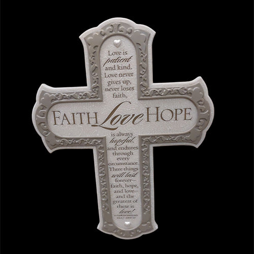 “Faith, Hope, Love” Wedding Cross